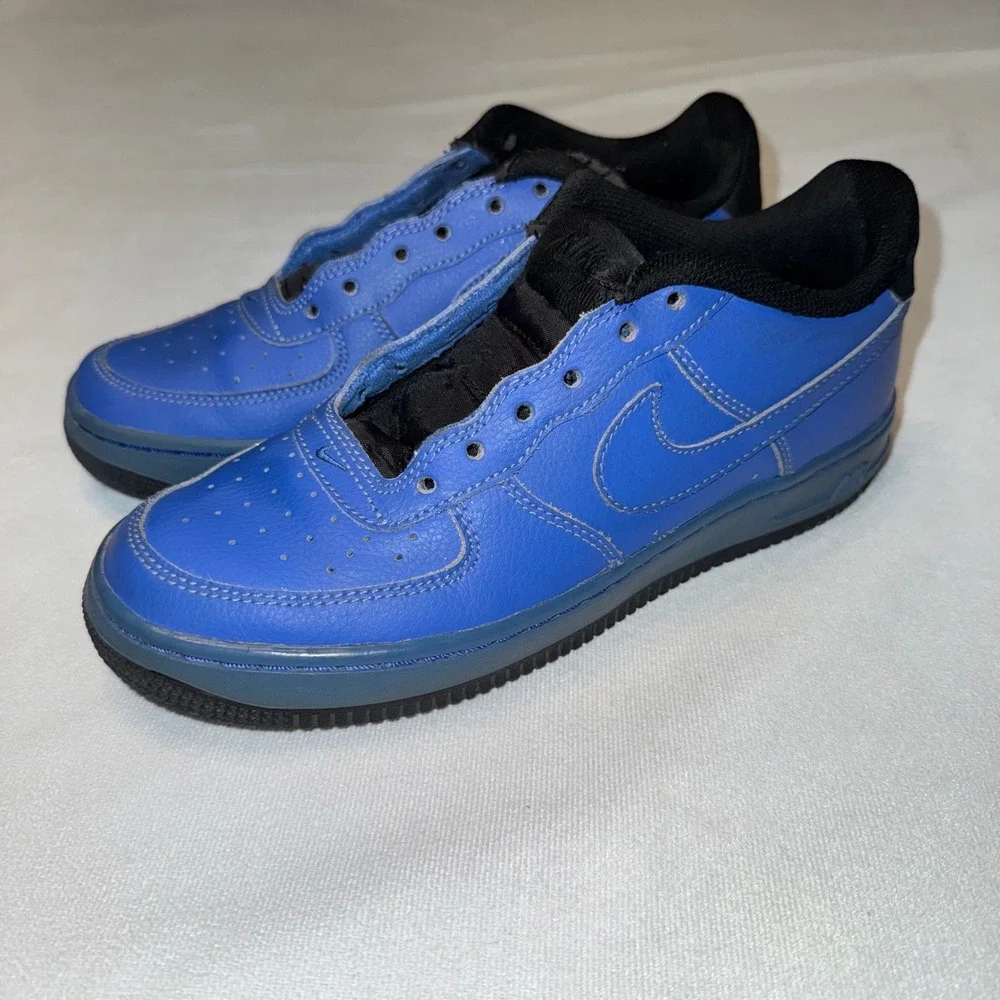 Nike Air Force 1 AF1 Low Blue Black Youth Sneakers‎ Shoes Size 5.5Y / 5.5 Mens